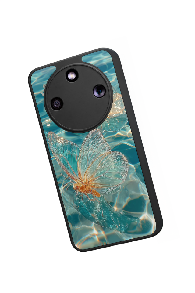 Honor Magic 8 Lite Uyumlu Kelebek Tasarımlı Glossy Premium Kılıf
