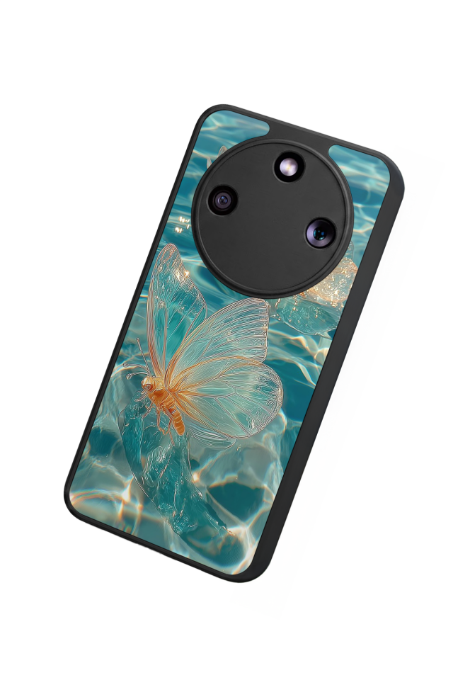 Honor Magic 8 Lite Uyumlu Kelebek Tasarımlı Glossy Premium Kılıf