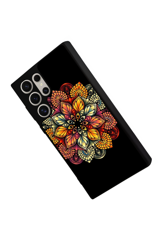 Samsung Galaxy S22 Ultra Uyumlu Mandala Tasarımlı Glossy Premium Kılıf