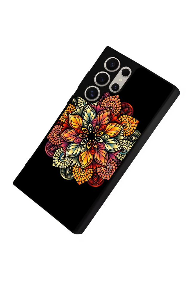 Samsung Galaxy S22 Ultra Uyumlu Mandala Tasarımlı Glossy Premium Kılıf