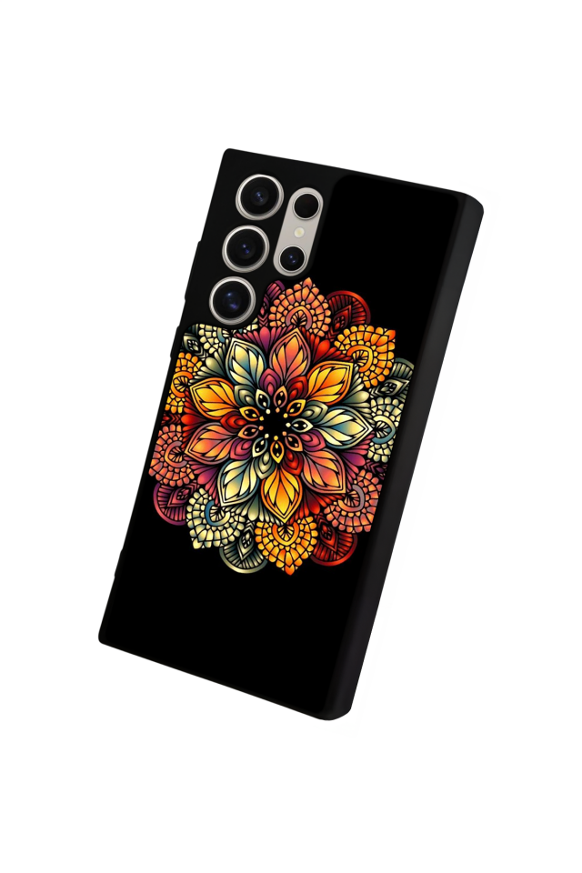 Samsung Galaxy S22 Ultra Uyumlu Mandala Tasarımlı Glossy Premium Kılıf