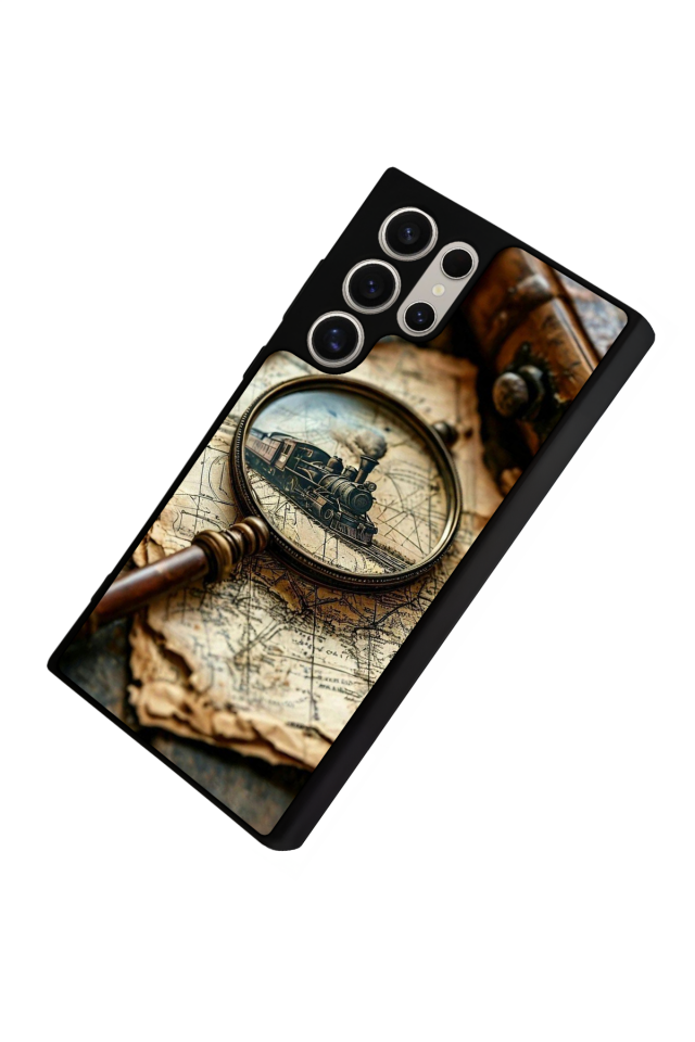 Samsung Galaxy S23 Ultra Uyumlu Pusula Tasarımlı Glossy Premium Kılıf