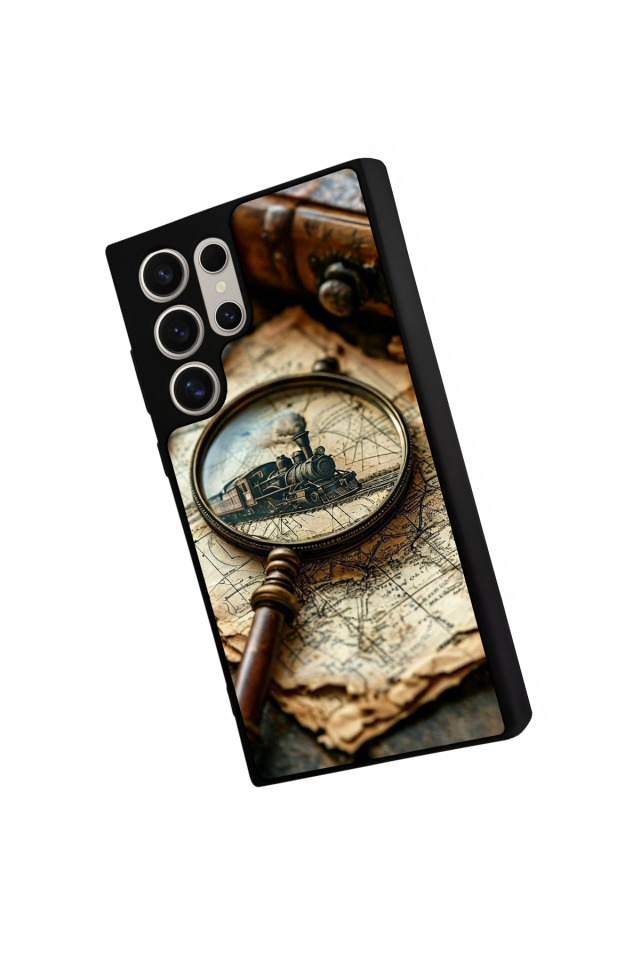 Samsung Galaxy S23 Ultra Uyumlu Pusula Tasarımlı Glossy Premium Kılıf