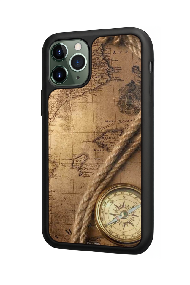 iPhone 11 Pro Uyumlu Pusula Tasarımlı Glossy Premium Kılıf