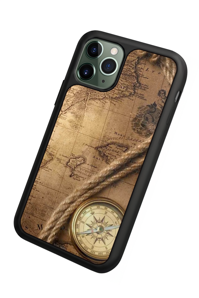 iPhone 11 Pro Uyumlu Pusula Tasarımlı Glossy Premium Kılıf