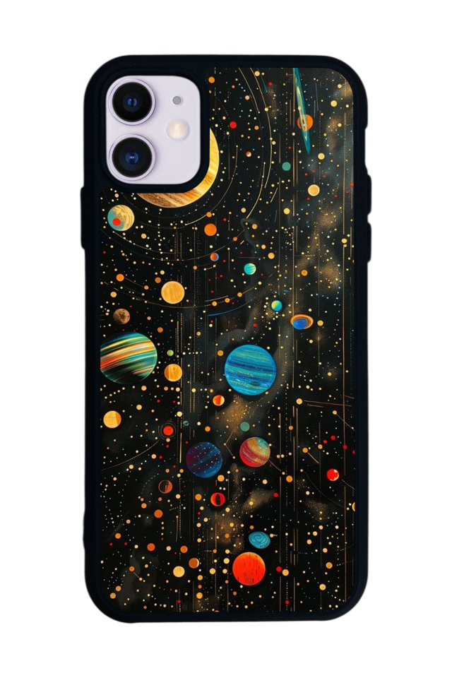 iPhone 11 Uyumlu Uzay Tasarımlı Glossy Premium Kılıf