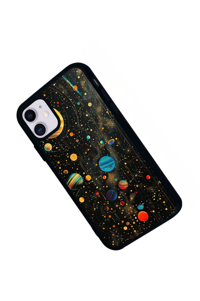 iPhone 11 Uyumlu Uzay Tasarımlı Glossy Premium Kılıf