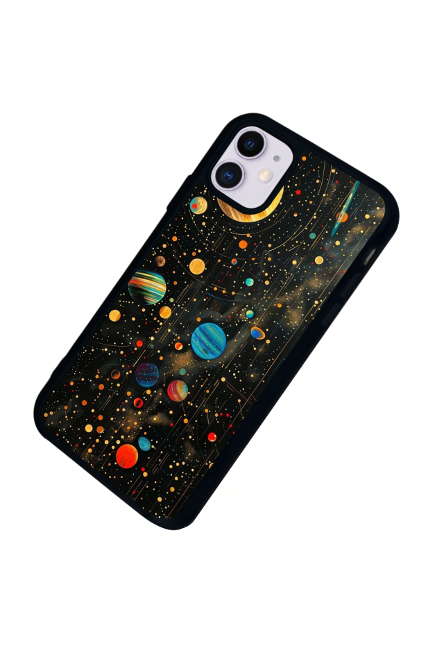 iPhone 11 Uyumlu Uzay Tasarımlı Glossy Premium Kılıf