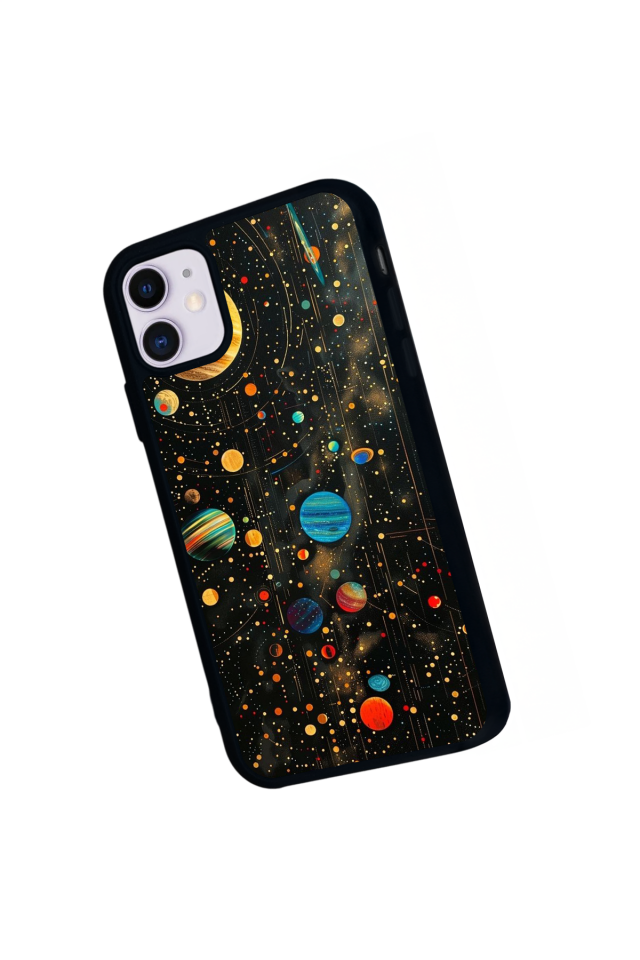 iPhone 11 Uyumlu Uzay Tasarımlı Glossy Premium Kılıf