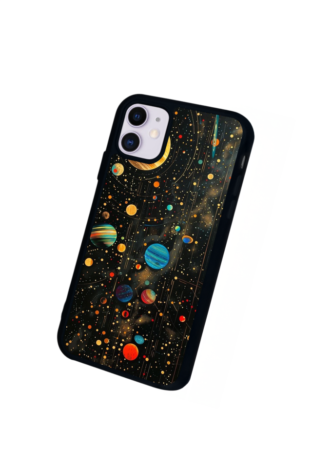 iPhone 11 Uyumlu Uzay Tasarımlı Glossy Premium Kılıf