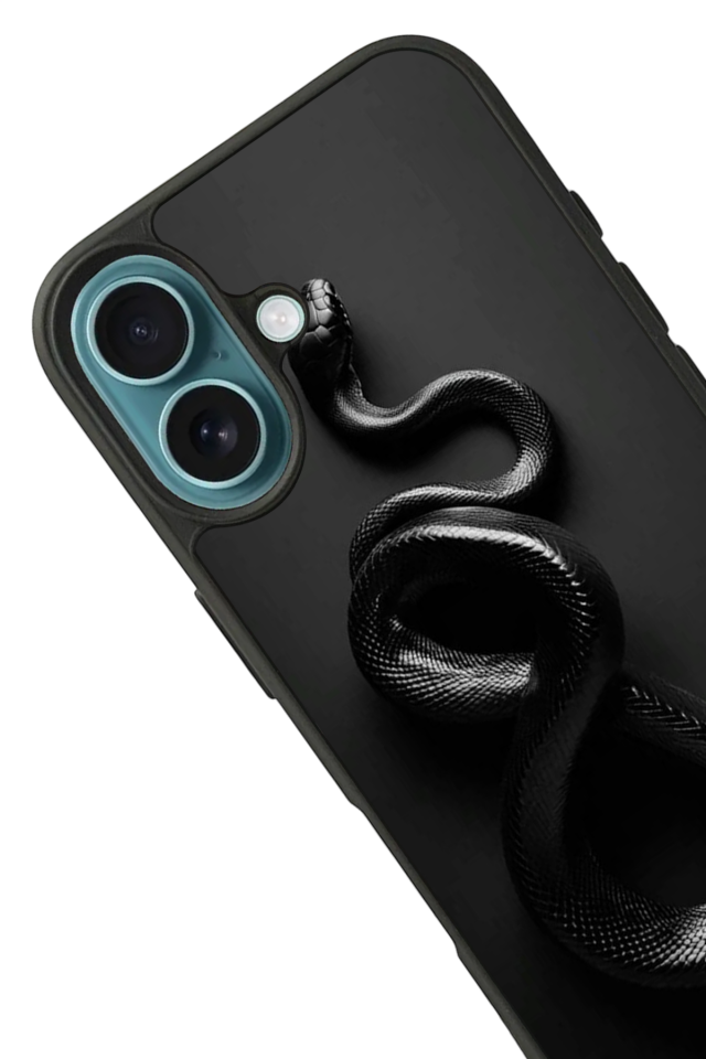 iPhone 16 Uyumlu Yılan Tasarımlı Glossy Premium Kılıf