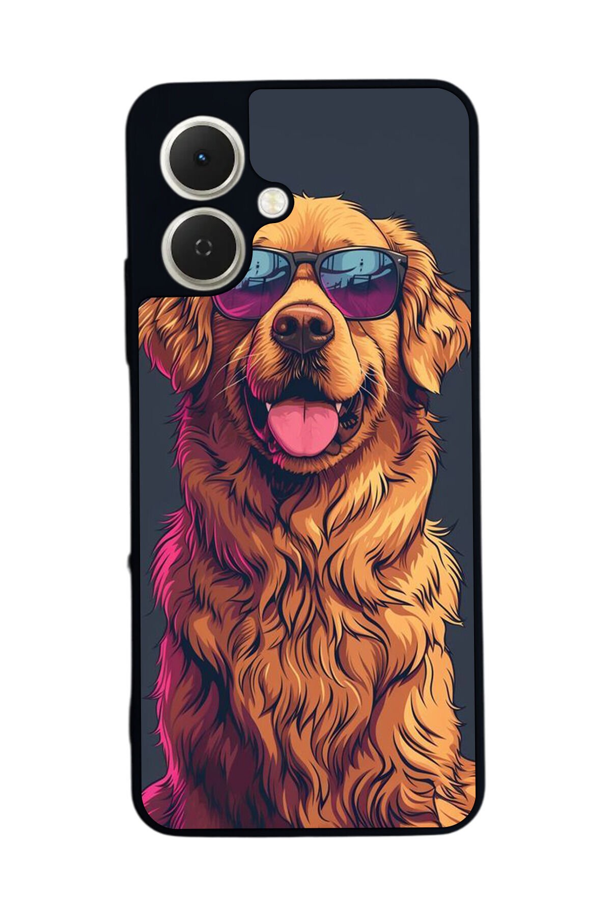 Tecno Spark GO 2 Uyumlu Golden Kopek Tasarımlı Glossy Premium Kılıf