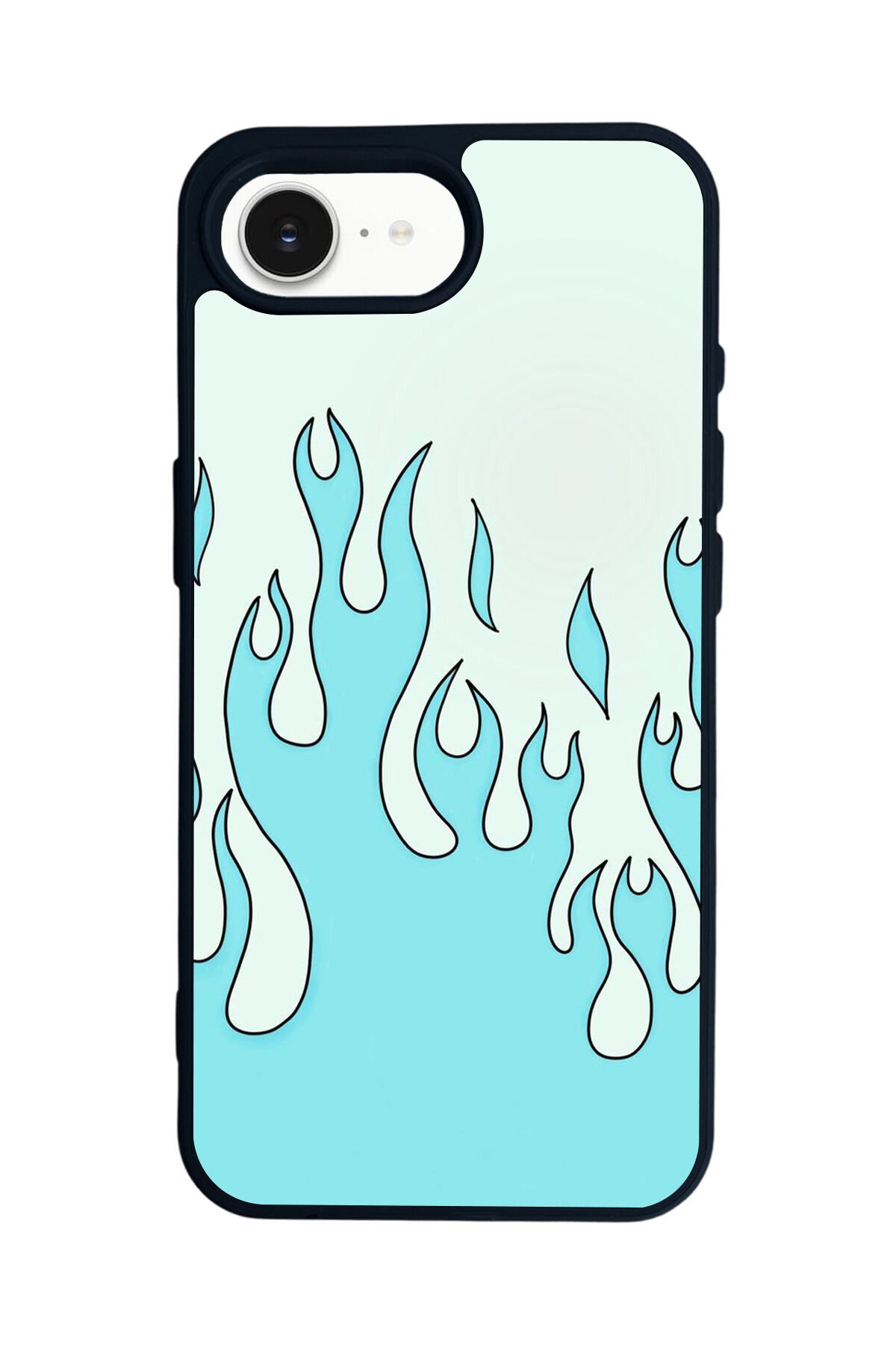 iPhone 16E Uyumlu Retro Flame Patterns Tasarımlı Glossy Premium Kılıf