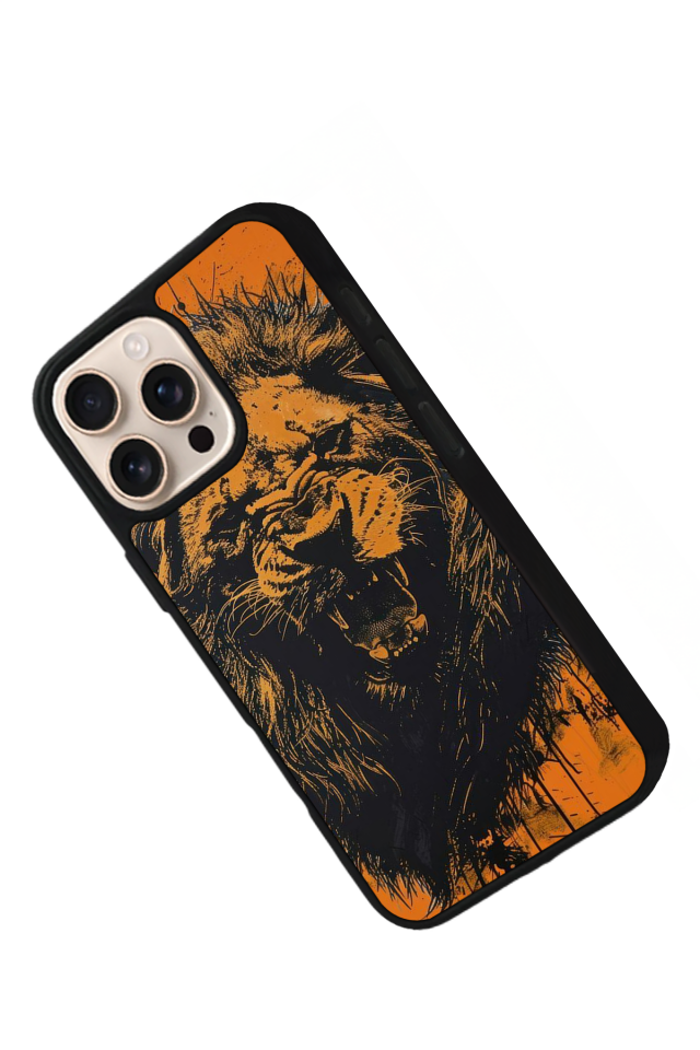 iPhone 15 Pro Max Uyumlu Aslan Tasarımlı Glossy Premium Kılıf