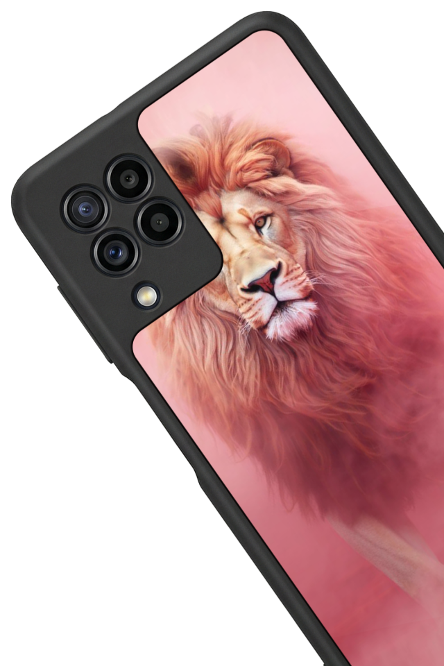 Samsung Galaxy M32 Uyumlu Aslan Tasarımlı Glossy Premium Kılıf
