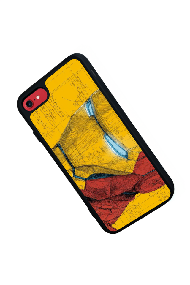 iPhone 8 Uyumlu  Iron Man ( Demir Adam ) Tasarımlı Glossy Premium Kılıf