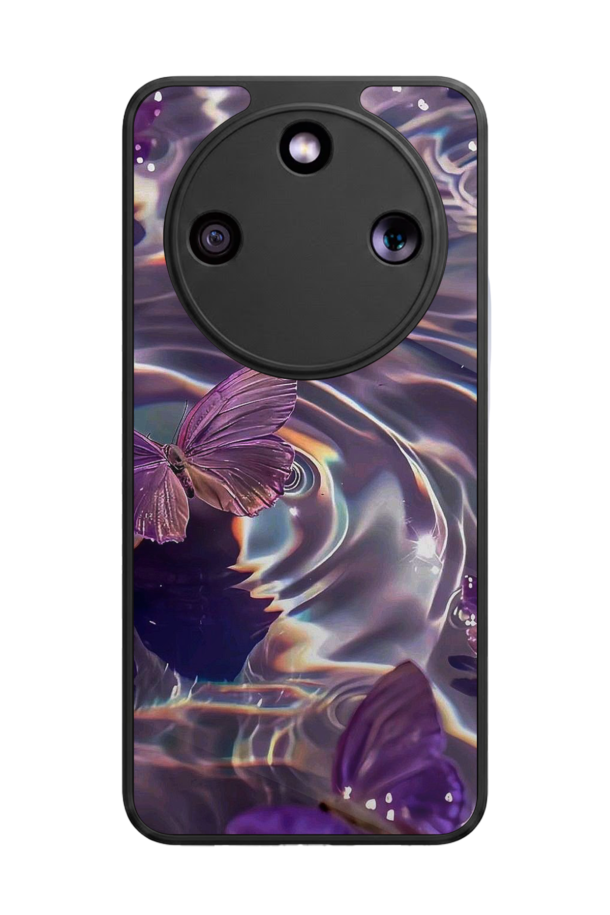 Honor Magic 8 Lite Uyumlu Kelebek Tasarımlı Glossy Premium Kılıf