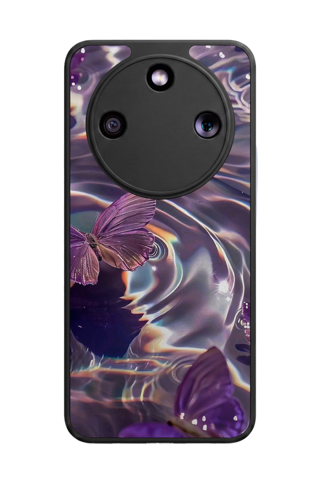 Honor Magic 8 Lite Uyumlu Kelebek Tasarımlı Glossy Premium Kılıf