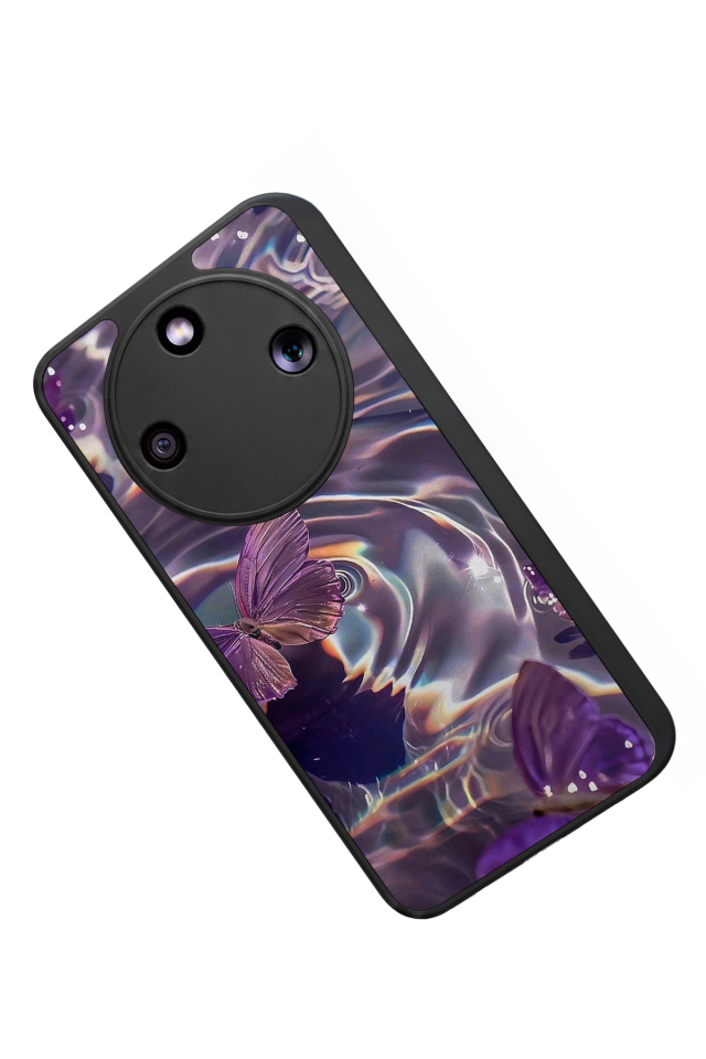 Honor Magic 8 Lite Uyumlu Kelebek Tasarımlı Glossy Premium Kılıf