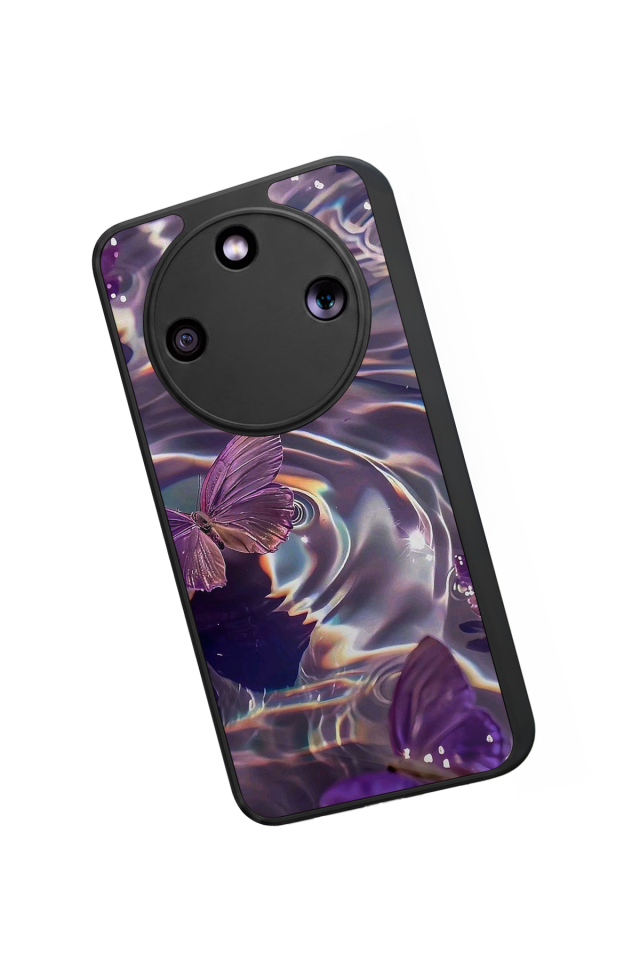 Honor Magic 8 Lite Uyumlu Kelebek Tasarımlı Glossy Premium Kılıf
