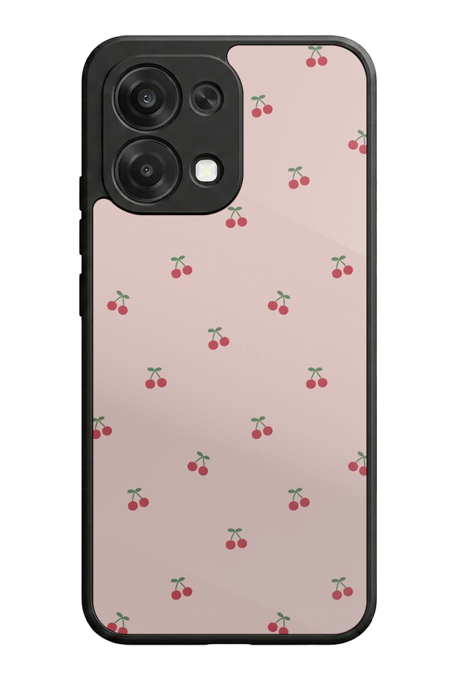 Oppo A6 Pro Uyumlu Kiraz Tasarımlı Glossy Premium Kılıf