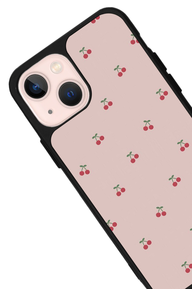 iPhone 13 Mini Uyumlu Kiraz Tasarımlı Glossy Premium Kılıf