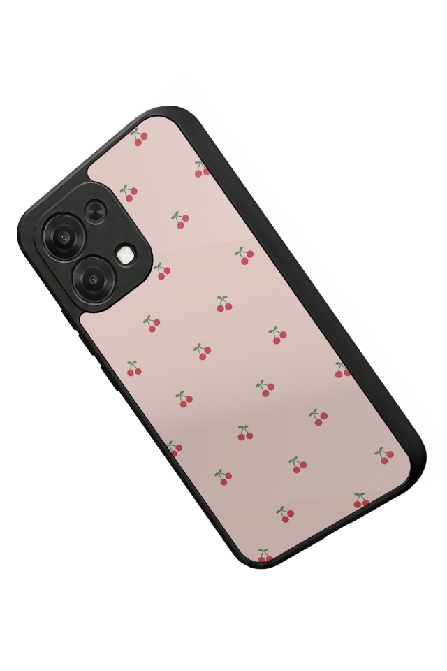 Oppo A6 Pro Uyumlu Kiraz Tasarımlı Glossy Premium Kılıf