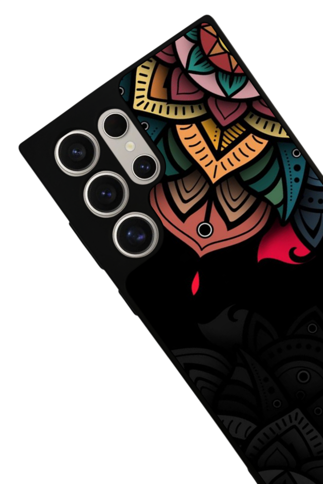 Samsung Galaxy S22 Ultra Uyumlu Mandala Tasarımlı Glossy Premium Kılıf