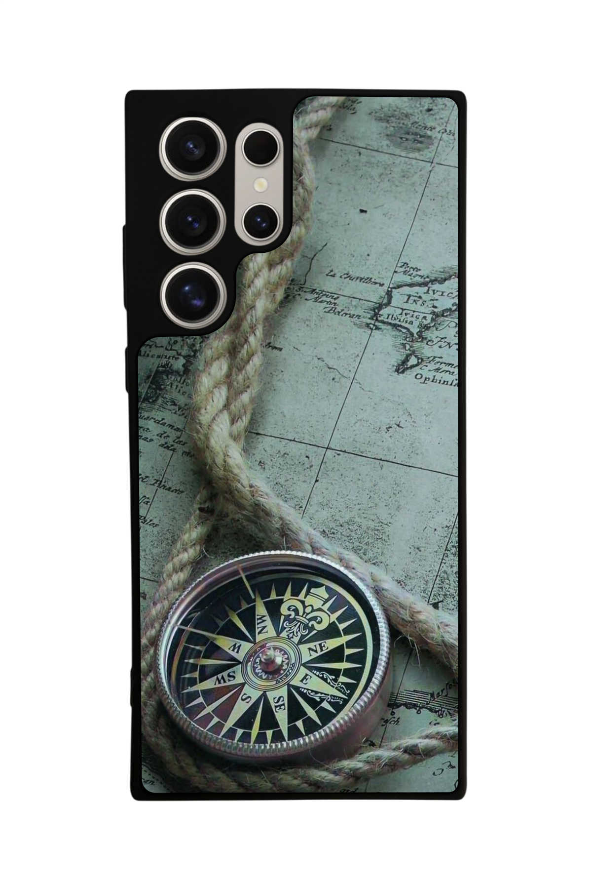 Samsung Galaxy S23 Ultra Uyumlu Pusula Tasarımlı Glossy Premium Kılıf