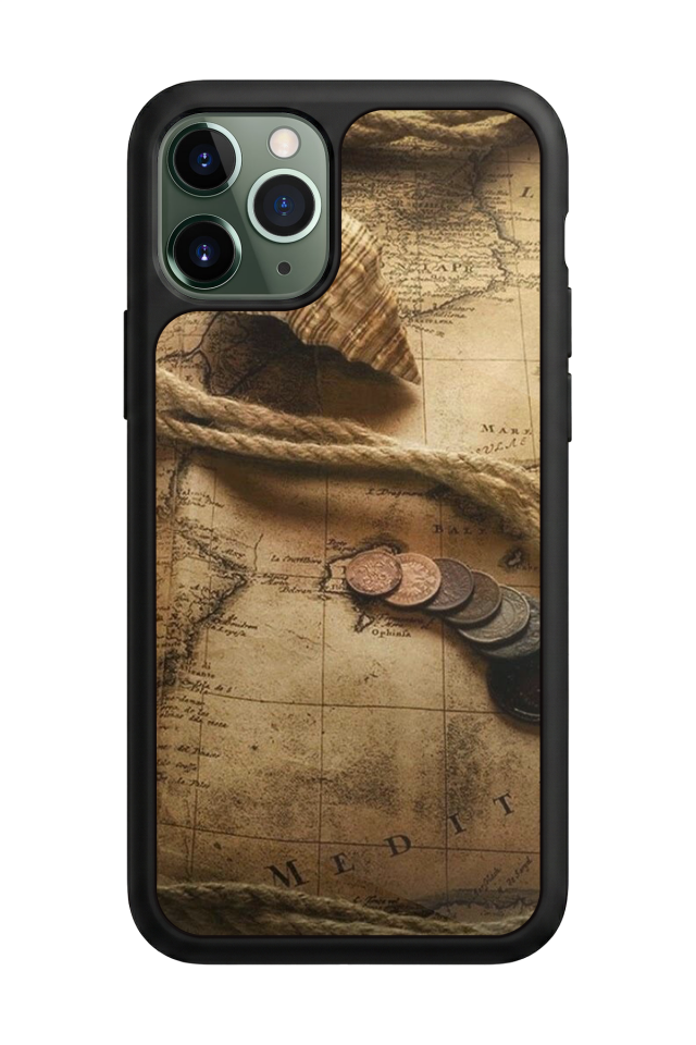 iPhone 11 Pro Uyumlu Pusula Tasarımlı Glossy Premium Kılıf