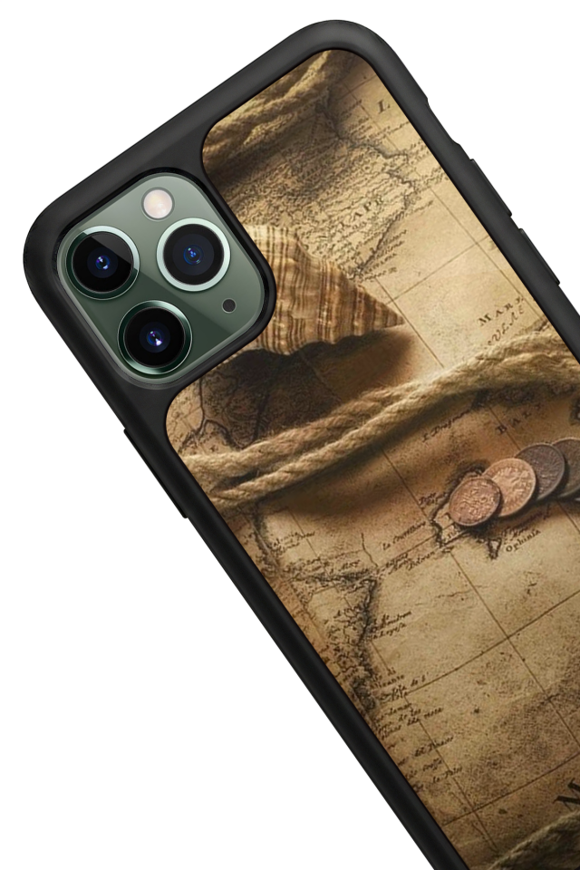 iPhone 11 Pro Uyumlu Pusula Tasarımlı Glossy Premium Kılıf