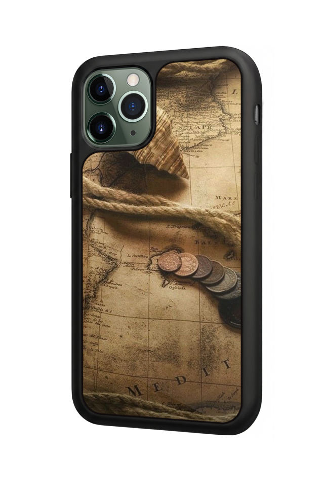 iPhone 11 Pro Uyumlu Pusula Tasarımlı Glossy Premium Kılıf