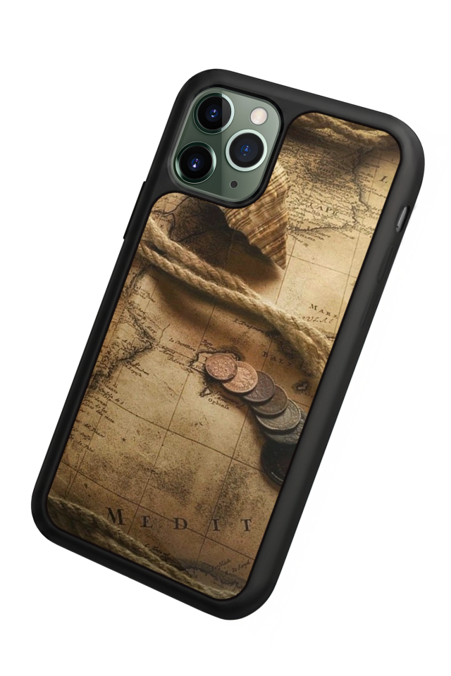 iPhone 11 Pro Uyumlu Pusula Tasarımlı Glossy Premium Kılıf