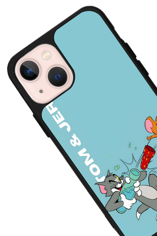 iPhone 15 Plus Uyumlu Tom And Jerry Tasarımlı Glossy Premium Kılıf