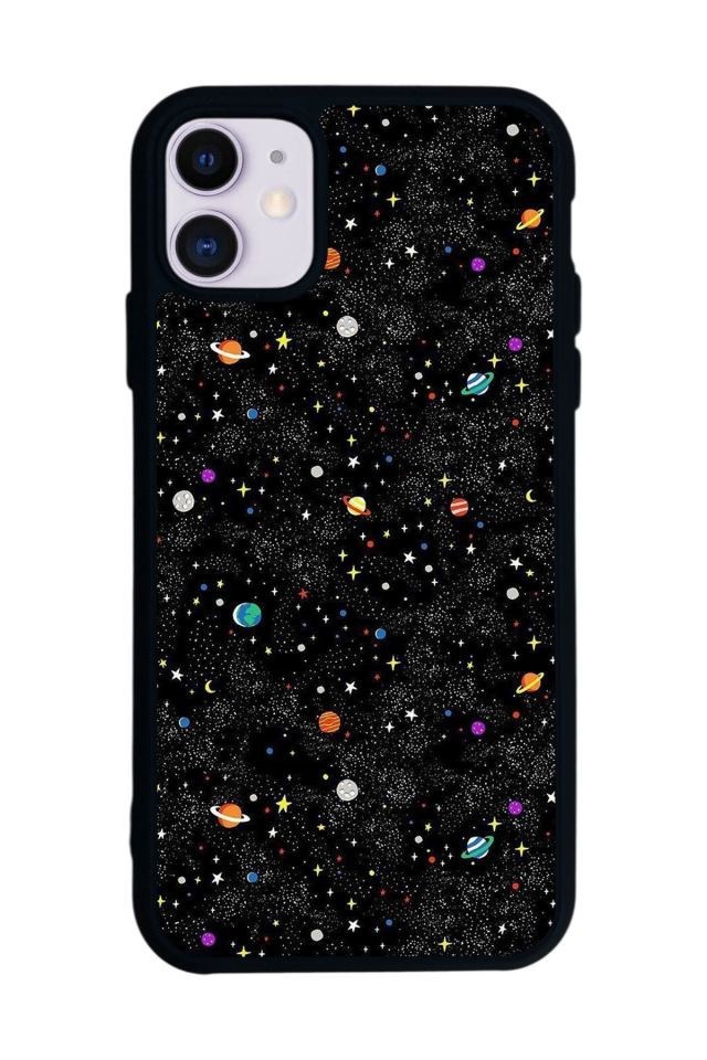 iPhone 11 Uyumlu Uzay Tasarımlı Glossy Premium Kılıf