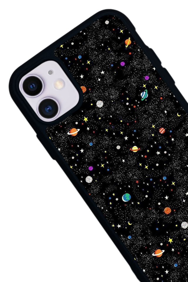 iPhone 11 Uyumlu Uzay Tasarımlı Glossy Premium Kılıf