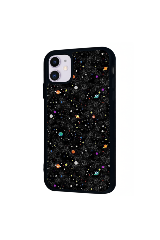 iPhone 11 Uyumlu Uzay Tasarımlı Glossy Premium Kılıf