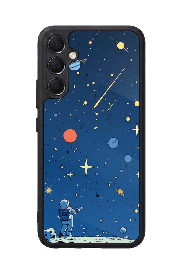 Samsung Galaxy M34 Uyumlu Uzay Tasarımlı Glossy Premium Kılıf