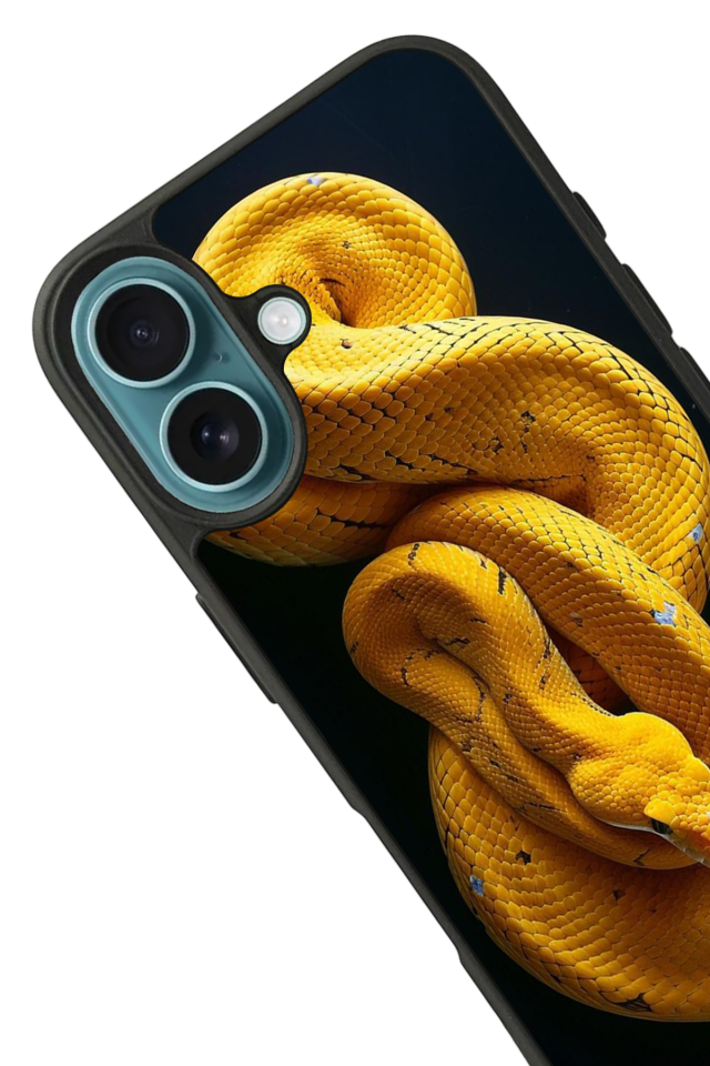 iPhone 16 Uyumlu Yılan Tasarımlı Glossy Premium Kılıf