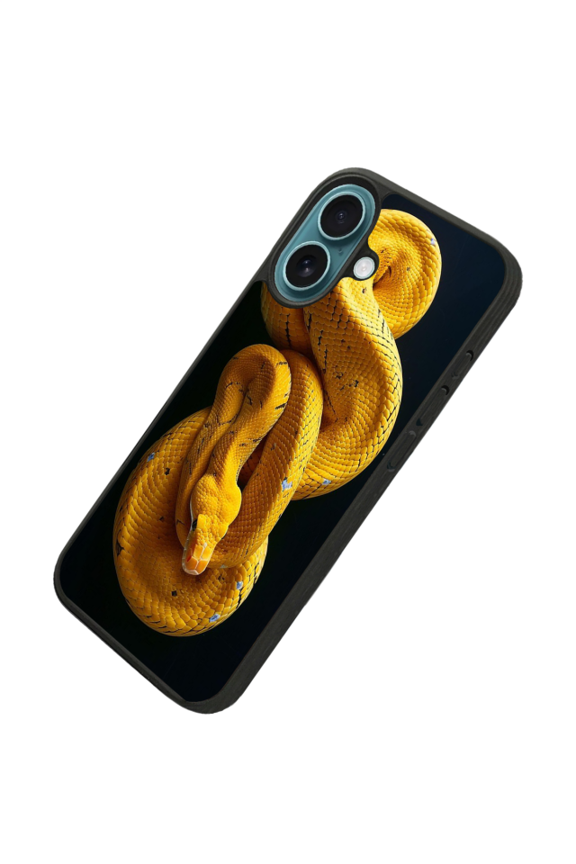 iPhone 16 Uyumlu Yılan Tasarımlı Glossy Premium Kılıf