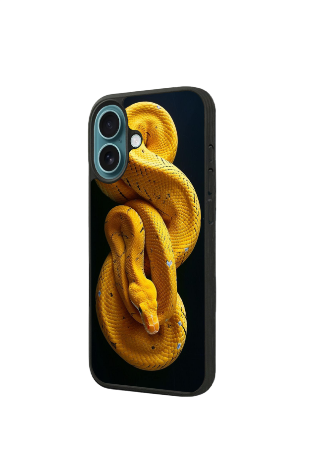 iPhone 16 Uyumlu Yılan Tasarımlı Glossy Premium Kılıf