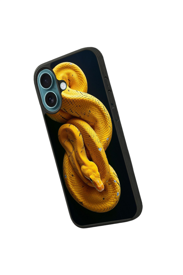 iPhone 16 Uyumlu Yılan Tasarımlı Glossy Premium Kılıf