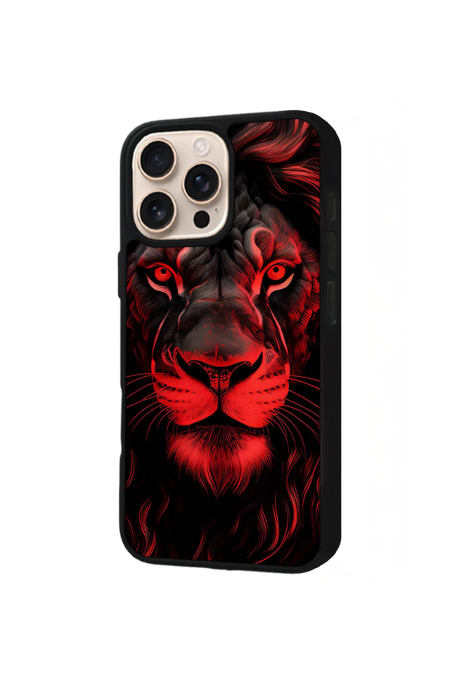 iPhone 15 Pro Max Uyumlu Aslan Tasarımlı Glossy Premium Kılıf