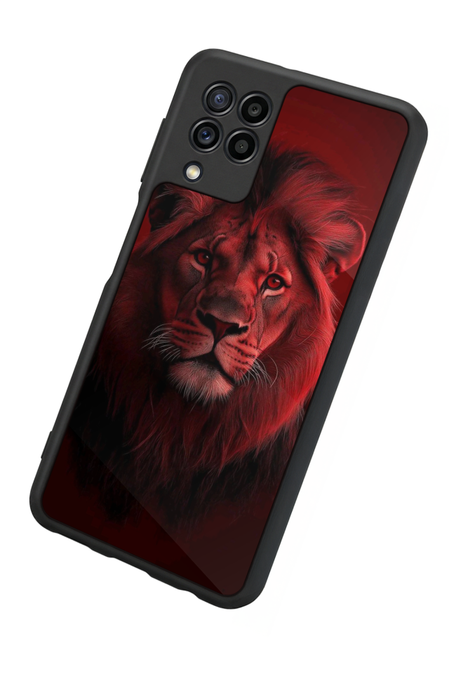 Samsung Galaxy M32 Uyumlu Aslan Tasarımlı Glossy Premium Kılıf
