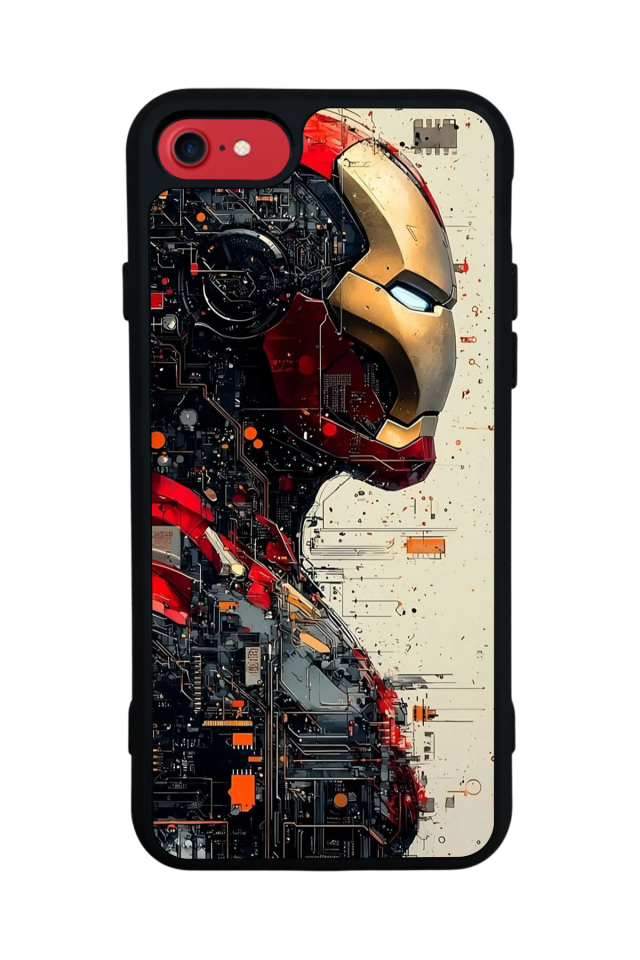 iPhone 8 Uyumlu  Iron Man ( Demir Adam ) Tasarımlı Glossy Premium Kılıf