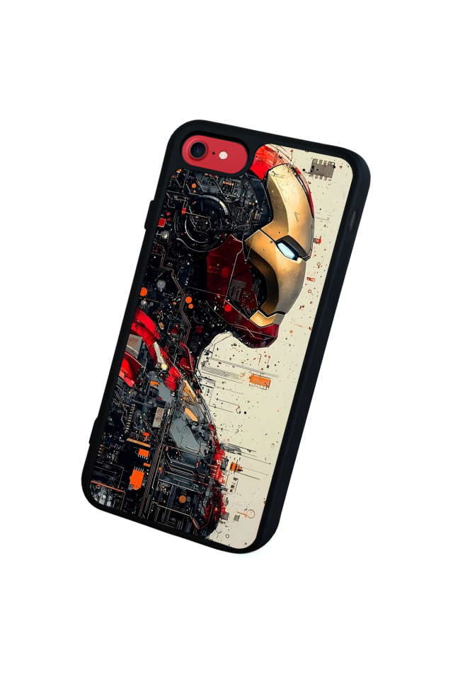 iPhone 8 Uyumlu  Iron Man ( Demir Adam ) Tasarımlı Glossy Premium Kılıf