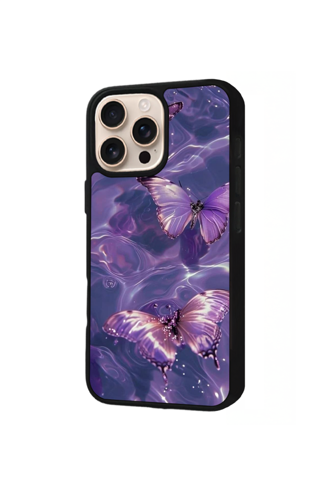 iPhone 14 Pro Max Uyumlu Kelebek Tasarımlı Glossy Premium Kılıf
