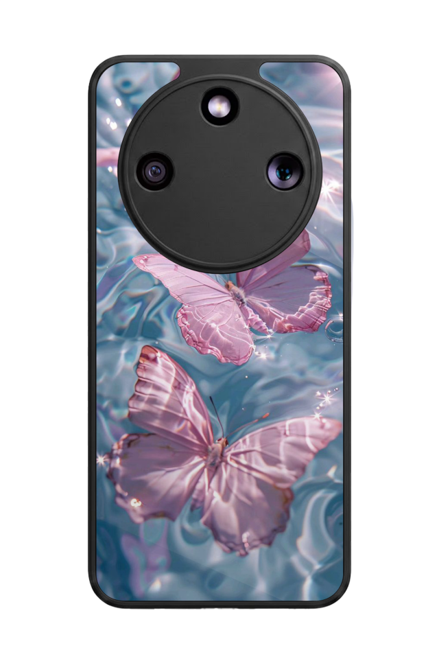 Honor Magic 8 Lite Uyumlu Kelebek Tasarımlı Glossy Premium Kılıf
