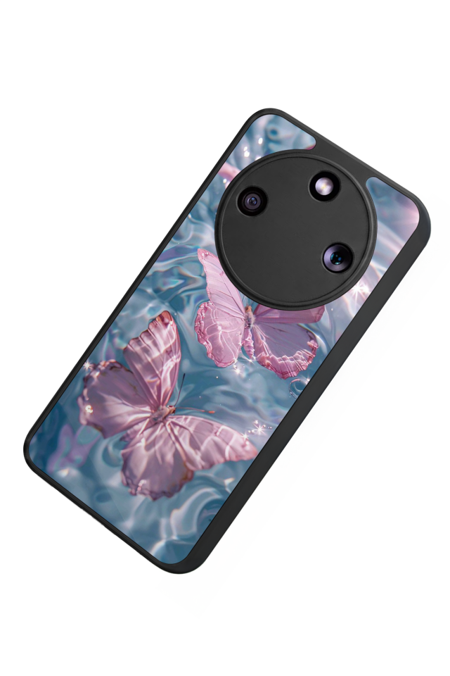 Honor Magic 8 Lite Uyumlu Kelebek Tasarımlı Glossy Premium Kılıf