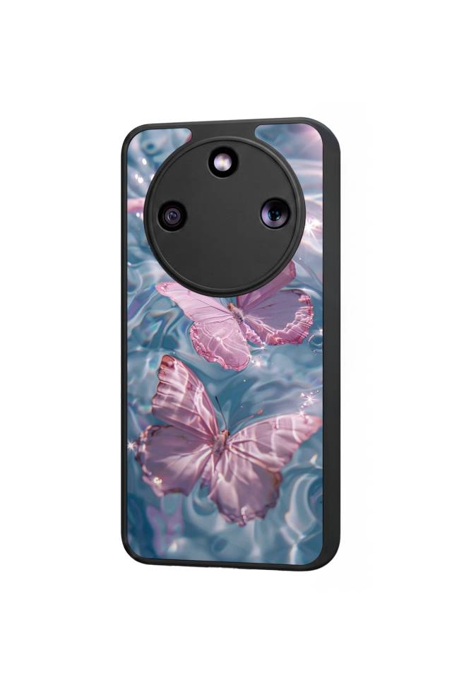 Honor Magic 8 Lite Uyumlu Kelebek Tasarımlı Glossy Premium Kılıf